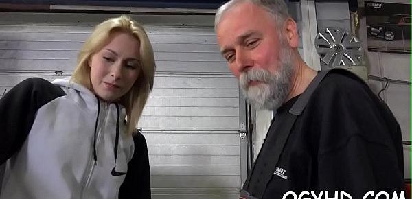  Lustful old boy fucks young angel